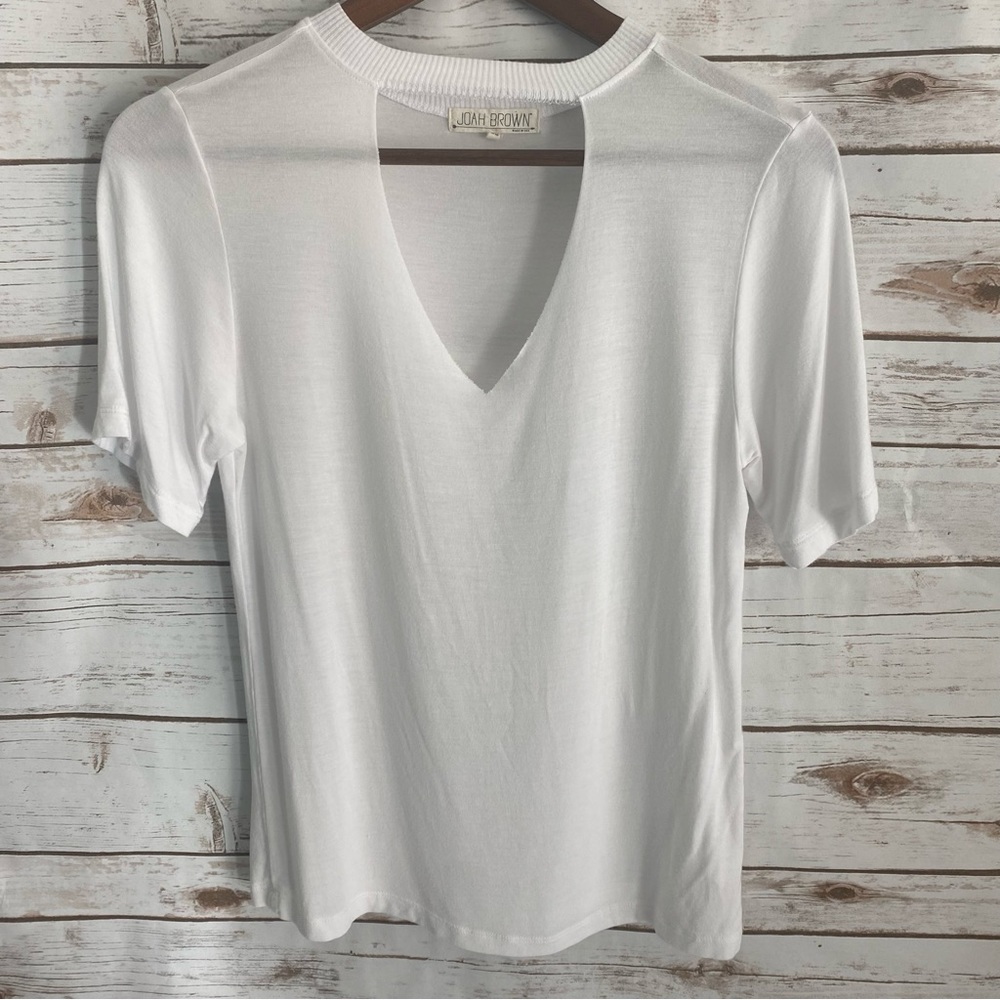 Joah Brown white T shirt.  Size S/M.